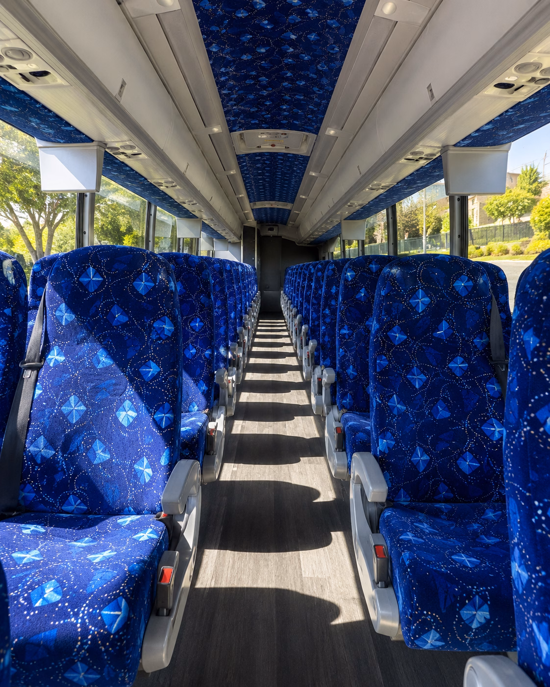 utica charter bus rental interior